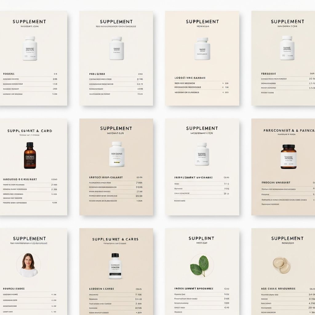 Supplement catalog categories explained